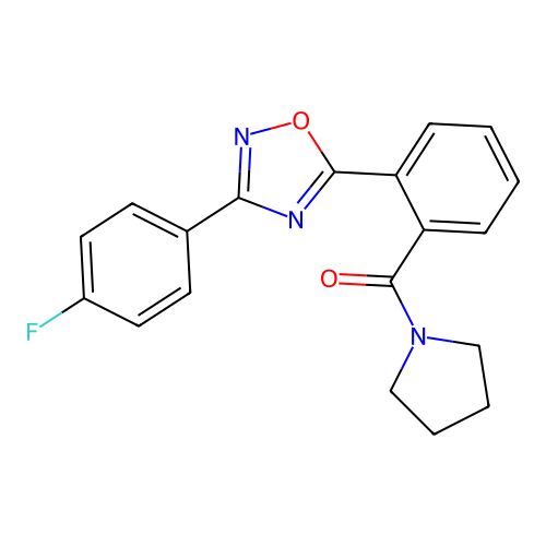 [2-[3-(4-Fluorophenyl)-1,2,4-oxadiazol-5-yl]phenyl]-pyrrolidin-1-ylmethanone structure