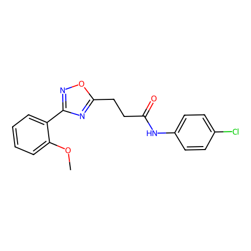 N-(4-chlorophenyl)-3-[3-(2-methoxyphenyl)-1,2,4-oxadiazol-5-yl]propanamide structure