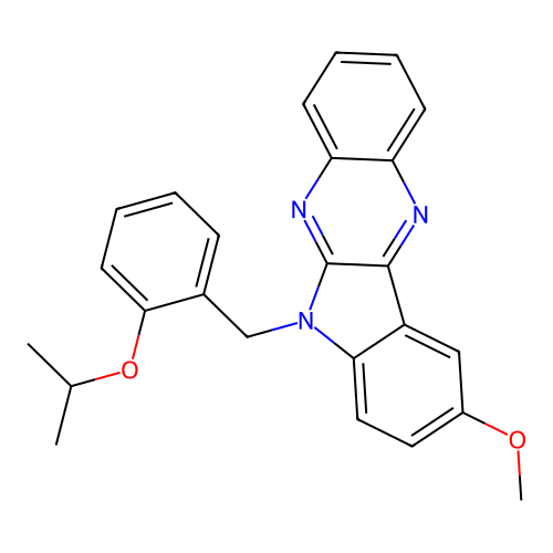 9-methoxy-6-[2-(propan-2-yloxy)benzyl]-6H-indolo[2,3-b]quinoxaline structure