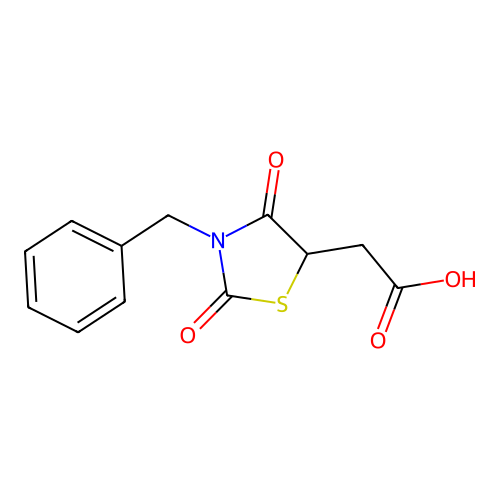 2-(3-Benzyl-2,4-dioxo-1,3-thiazolidin-5-yl)acetic acid structure