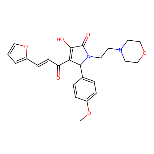 (E)-4-(3-(furan-2-yl)acryloyl)-3-hydroxy-5-(4-methoxyphenyl)-1-(2-morpholinoethyl)-1H-pyrrol-2(5H)-one structure