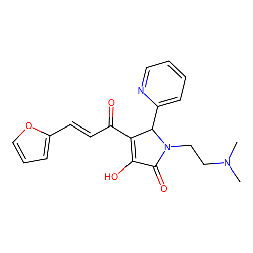 (4E)-1-[2-(dimethylamino)ethyl]-4-[(2E)-3-(furan-2-yl)-1-hydroxyprop-2-en-1-ylidene]-5-(pyridin-2-yl)pyrrolidine-2,3-dione structure