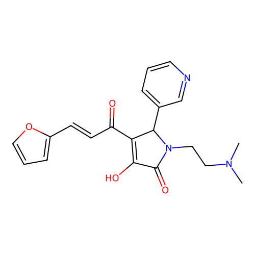 (E)-1-(2-(dimethylamino)ethyl)-4-(3-(furan-2-yl)acryloyl)-3-hydroxy-5-(pyridin-3-yl)-1H-pyrrol-2(5H)-one structure