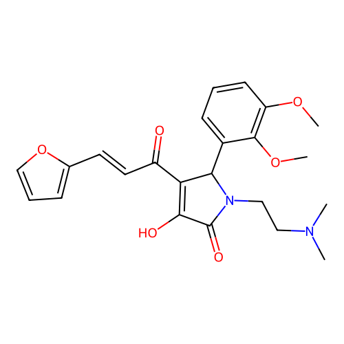 (E)-5-(2,3-dimethoxyphenyl)-1-(2-(dimethylamino)ethyl)-4-(3-(furan-2-yl)acryloyl)-3-hydroxy-1H-pyrrol-2(5H)-one structure