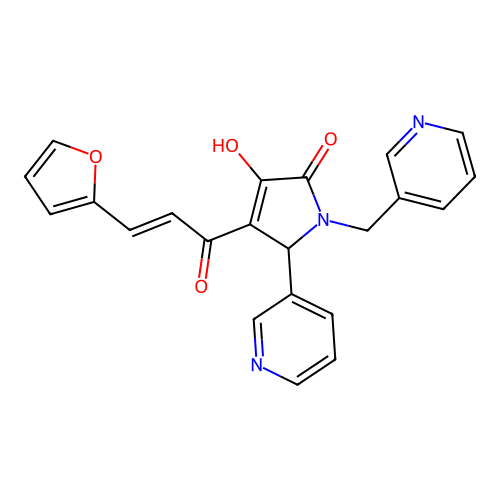 (E)-4-(3-(furan-2-yl)acryloyl)-3-hydroxy-5-(pyridin-3-yl)-1-(pyridin-3-ylmethyl)-1H-pyrrol-2(5H)-one structure