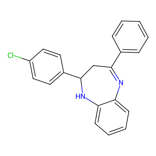 2-(4-chlorophenyl)-4-phenyl-2,3-dihydro-1H-1,5-benzodiazepine structure