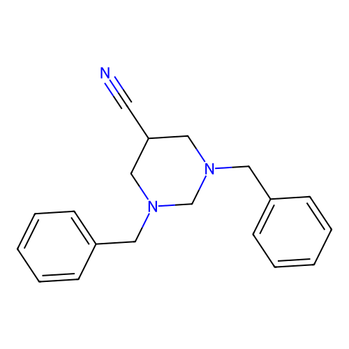 1,3-DIBENZYL-5-CYANOHEXAHYDROPYRIMIDINE structure