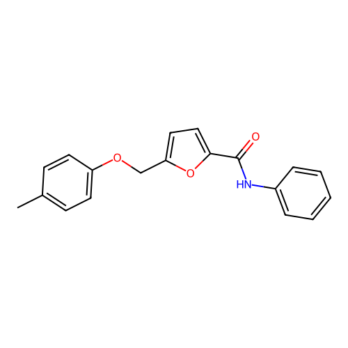 5-[(4-methylphenoxy)methyl]-N-phenylfuran-2-carboxamide structure