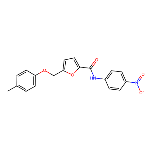 5-[(4-methylphenoxy)methyl]-N-(4-nitrophenyl)furan-2-carboxamide structure