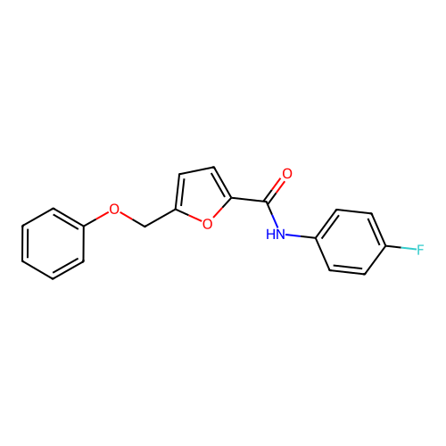 N-(4-fluorophenyl)-5-(phenoxymethyl)furan-2-carboxamide structure