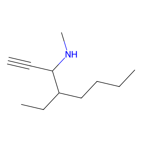 4-ethyl-N-methyloct-1-yn-3-amine structure