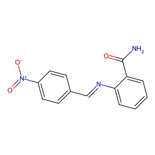 2-{[(E)-(4-nitrophenyl)methylidene]amino}benzamide structure