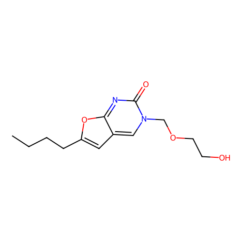 6-Butyl-3-(2-hydroxyethoxymethyl)furo[2,3-d]pyrimidin-2-one structure
