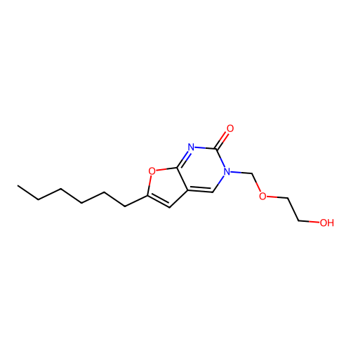 6-Hexyl-3-(2-hydroxyethoxymethyl)furo[2,3-d]pyrimidin-2-one structure