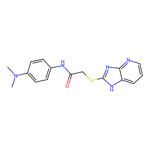 N-[4-(Dimethylamino)phenyl]-2-{3H-imidazo[4,5-B]pyridin-2-ylsulfanyl}acetamide structure