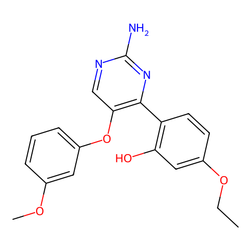 2-[2-Amino-5-(3-methoxyphenoxy)pyrimidin-4-yl]-5-ethoxyphenol structure