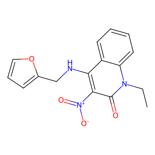 1-Ethyl-4-(furan-2-ylmethylamino)-3-nitroquinolin-2-one structure