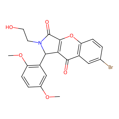 7-bromo-1-(2,5-dimethoxyphenyl)-2-(2-hydroxyethyl)-1,2-dihydrochromeno[2,3-c]pyrrole-3,9-dione structure