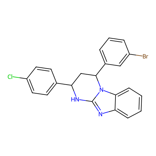 4-(3-bromophenyl)-2-(4-chlorophenyl)-1,2,3,4-tetrahydropyrimido[1,2-a]benzimidazole structure