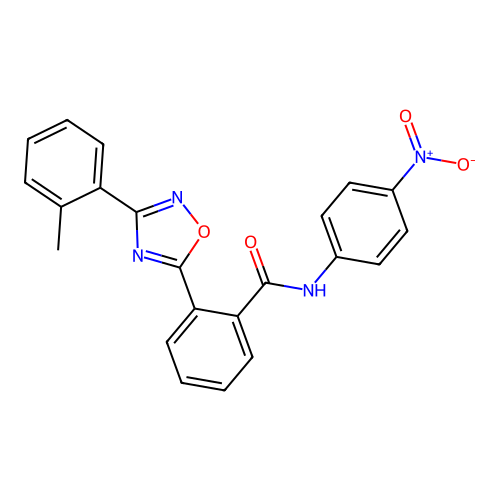 2-[3-(2-methylphenyl)-1,2,4-oxadiazol-5-yl]-N-(4-nitrophenyl)benzamide structure