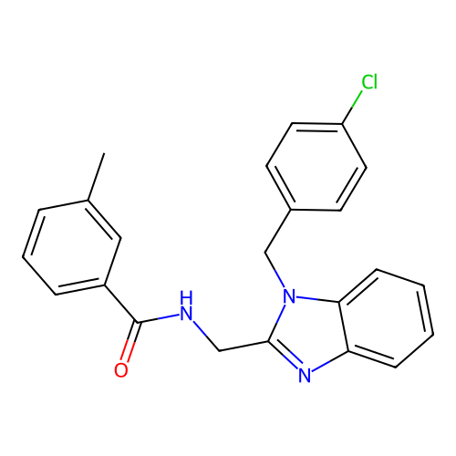 N-{[1-(4-chlorobenzyl)-1H-benzimidazol-2-yl]methyl}-3-methylbenzamide structure