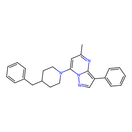 7-(4-Benzylpiperidin-1-yl)-5-methyl-3-phenylpyrazolo[1,5-a]pyrimidine structure