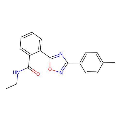 N-ethyl-2-[3-(4-methylphenyl)-1,2,4-oxadiazol-5-yl]benzamide structure