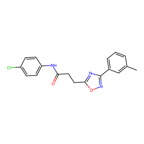 N-(4-chlorophenyl)-3-[3-(3-methylphenyl)-1,2,4-oxadiazol-5-yl]propanamide structure