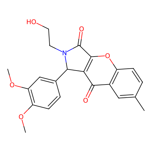 1-(3,4-dimethoxyphenyl)-2-(2-hydroxyethyl)-7-methyl-1,2-dihydrochromeno[2,3-c]pyrrole-3,9-dione structure