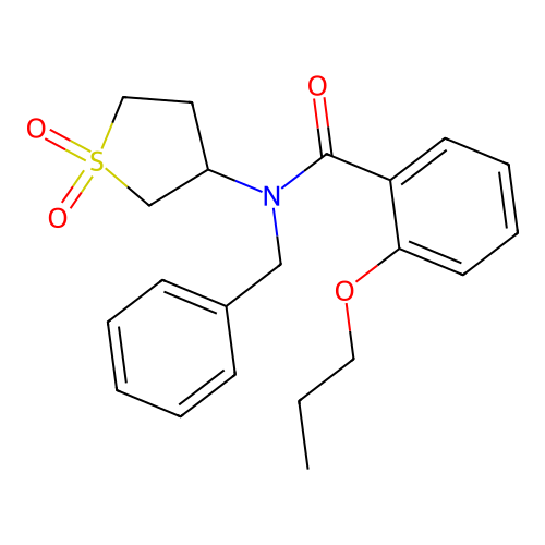 N-benzyl-N-(1,1-dioxidotetrahydrothiophen-3-yl)-2-propoxybenzamide structure
