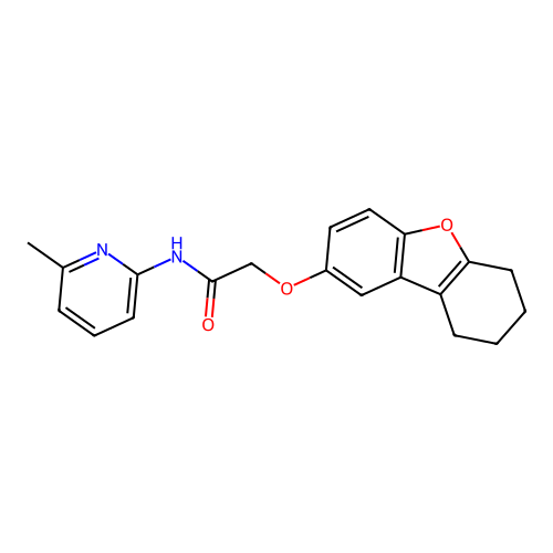 N-(6-methylpyridin-2-yl)-2-(6,7,8,9-tetrahydrodibenzofuran-2-yloxy)acetamide structure