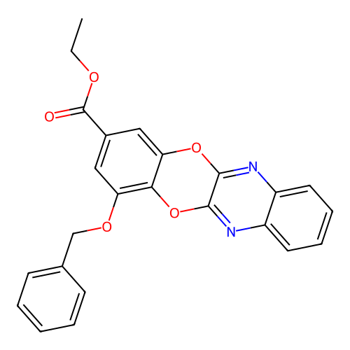 Ethyl 4-(benzyloxy)[1,4]benzodioxino[2,3-b]quinoxaline-2-carboxylate structure