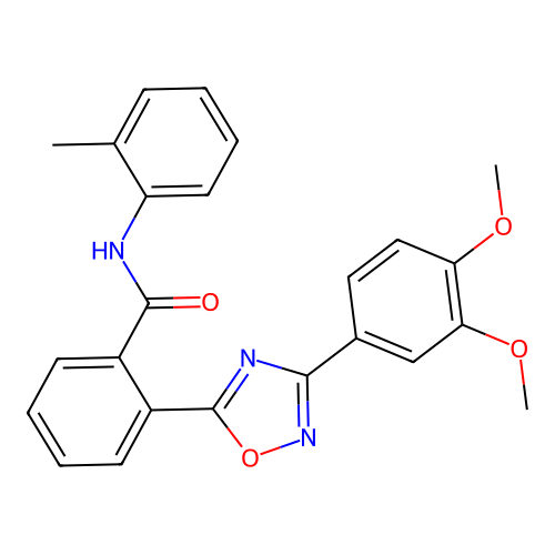 2-[3-(3,4-dimethoxyphenyl)-1,2,4-oxadiazol-5-yl]-N-(2-methylphenyl)benzamide structure