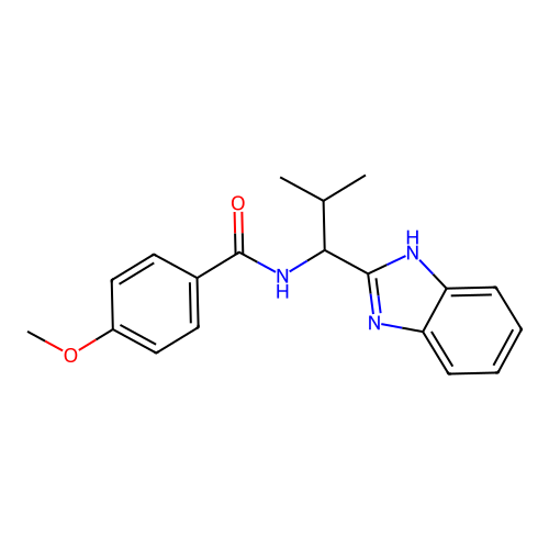 N-[1-(1H-benzimidazol-2-yl)-2-methylpropyl]-4-methoxybenzamide structure