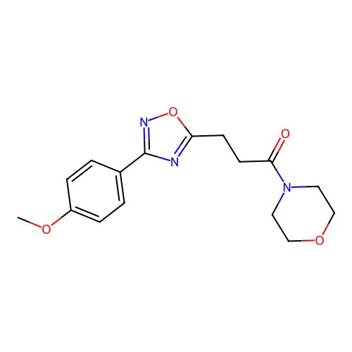 4-{3-[3-(4-Methoxyphenyl)-1,2,4-oxadiazol-5-yl]propanoyl}morpholine structure