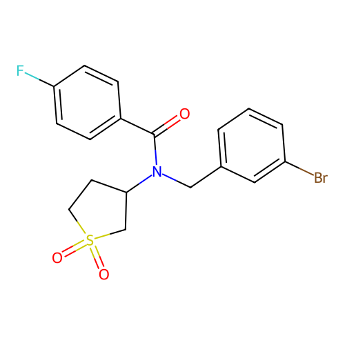 N-(3-bromobenzyl)-N-(1,1-dioxidotetrahydrothiophen-3-yl)-4-fluorobenzamide structure