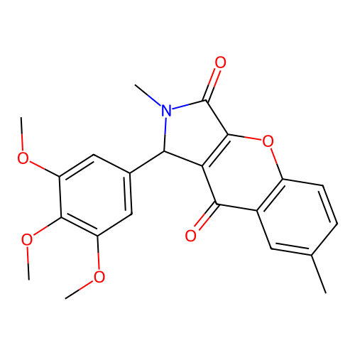 2,7-dimethyl-1-(3,4,5-trimethoxyphenyl)-1,2-dihydrochromeno[2,3-c]pyrrole-3,9-dione structure