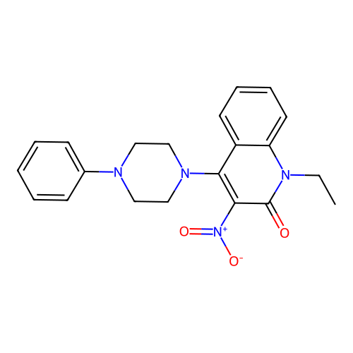 1-ethyl-3-nitro-4-(4-phenylpiperazin-1-yl)quinolin-2(1H)-one structure