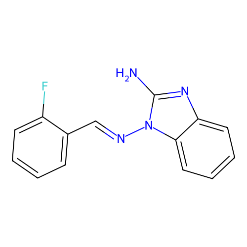 N~1~-[(E)-(2-fluorophenyl)methylidene]-1H-benzimidazole-1,2-diamine structure