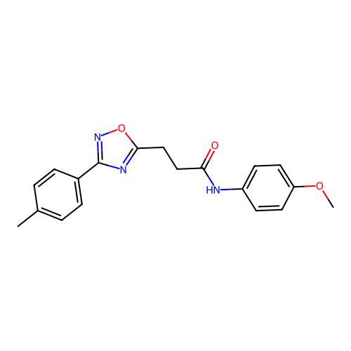 N-(4-methoxyphenyl)-3-[3-(4-methylphenyl)-1,2,4-oxadiazol-5-yl]propanamide structure