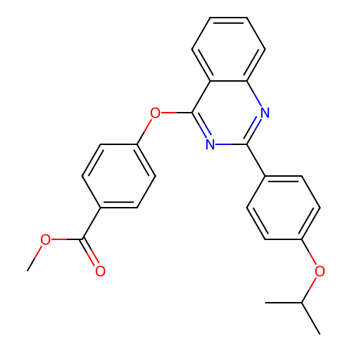 Methyl 4-({2-[4-(propan-2-yloxy)phenyl]quinazolin-4-yl}oxy)benzoate structure