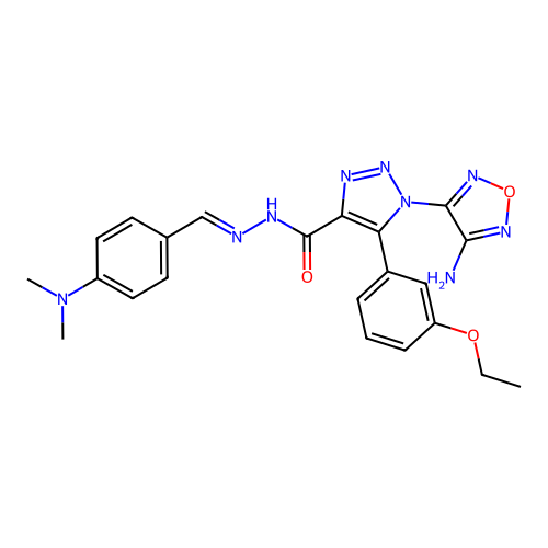 C22H23N9O3 structure