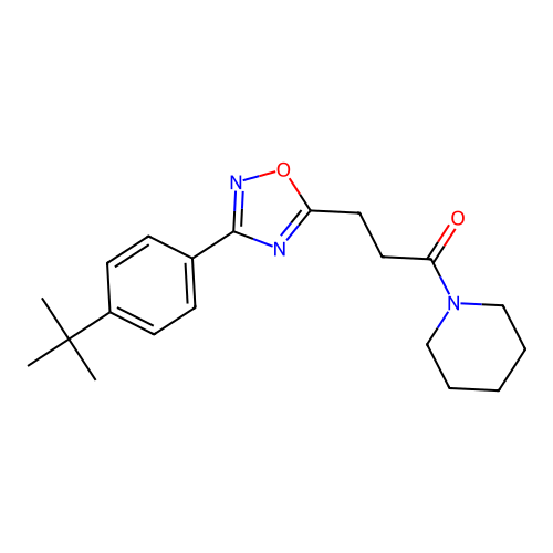 3-[3-(4-Tert-butylphenyl)-1,2,4-oxadiazol-5-yl]-1-piperidin-1-ylpropan-1-one structure