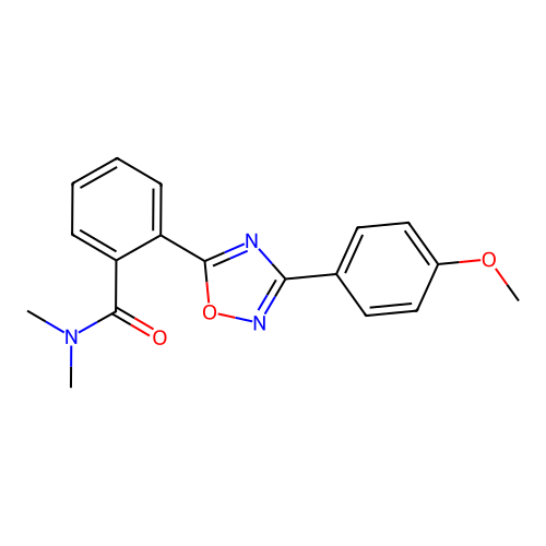 2-[3-(4-methoxyphenyl)-1,2,4-oxadiazol-5-yl]-N,N-dimethylbenzamide structure
