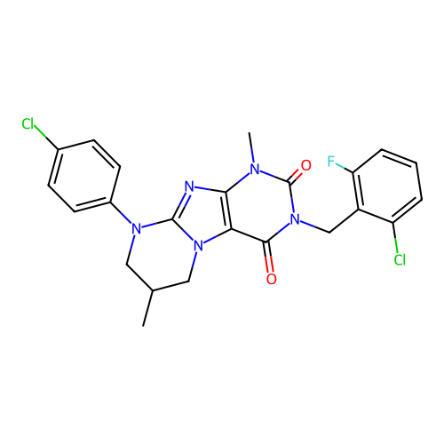 C23H20Cl2FN5O2 structure