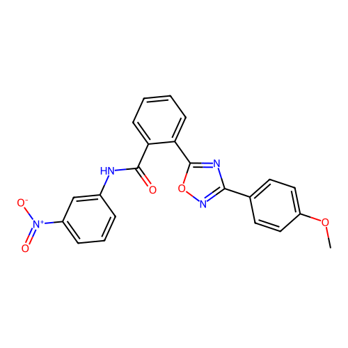 2-[3-(4-methoxyphenyl)-1,2,4-oxadiazol-5-yl]-N-(3-nitrophenyl)benzamide structure