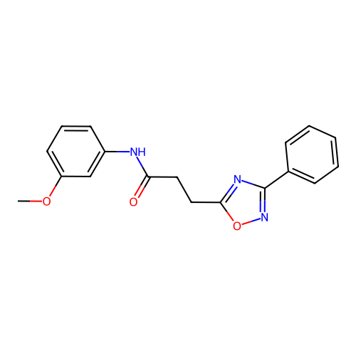 N-(3-methoxyphenyl)-3-(3-phenyl-1,2,4-oxadiazol-5-yl)propanamide structure