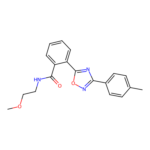 N-(2-methoxyethyl)-2-[3-(4-methylphenyl)-1,2,4-oxadiazol-5-yl]benzamide structure