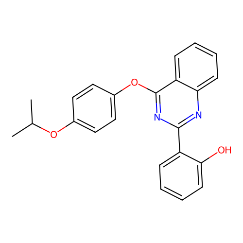 2-{4-[4-(Propan-2-yloxy)phenoxy]quinazolin-1-ium-2-yl}phenolate structure