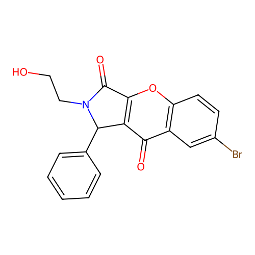 7-Bromo-2-(2-hydroxyethyl)-1-phenyl-1,2-dihydrochromeno[2,3-c]pyrrole-3,9-dione structure